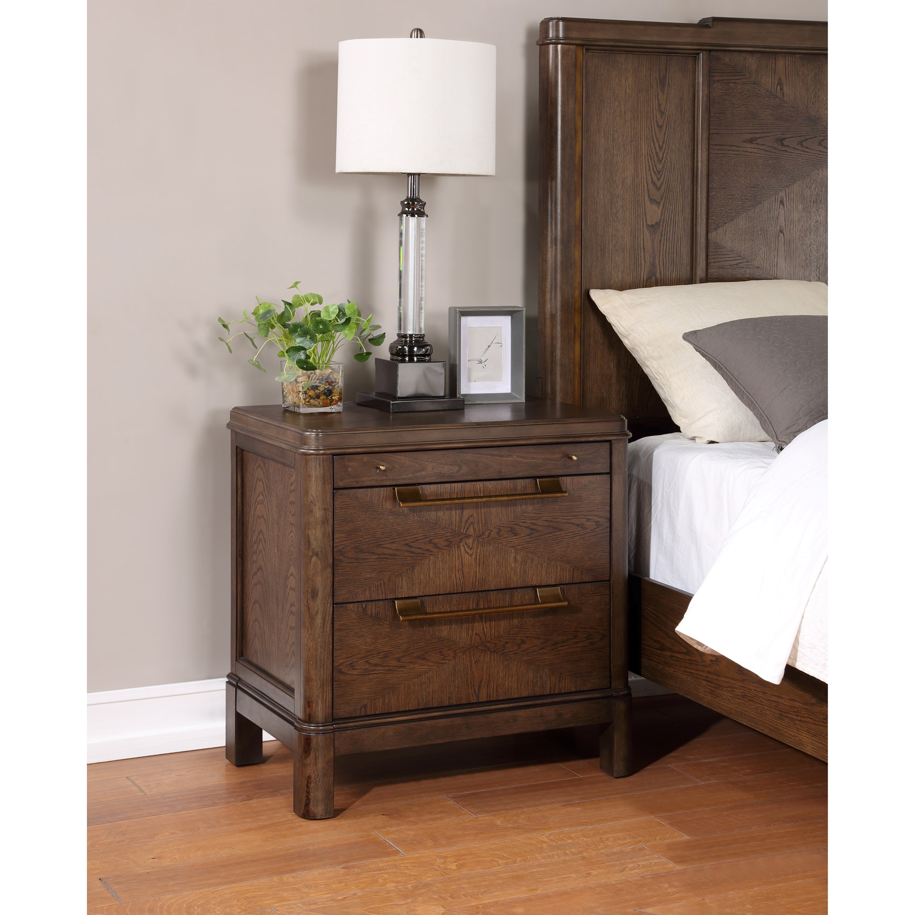 Transitional nightstand discount